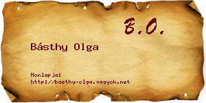Básthy Olga névjegykártya